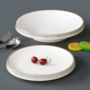 Platos de melamina A5, platos redondos de plástico para restaurantes comerciales, platos de cena gruesos de imitación de porcelana, redondos - Product Image 5