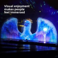 Fontaine de cinéma à écran d'eau de grande envergure, design chinois, AC 110-240V, contrôle programmable, éclairage laser, projection