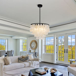 Iron frame E12 <b>light</b> source round <b>shell</b> decorative chandelier - Product Image 3