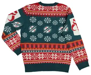 "Diseño de suéteres navideños para suéter feo bailando Santa Family Men's Retro Style"