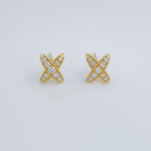 Nuevos Pendientes Minimalistas de Joyería Fina, Oro Amarillo de 18K con Diamantes Cultivados en Laboratorio, Pendientes de Diamantes de Canal para Mujer - Product Image 1