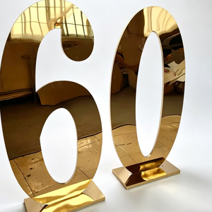Custom Mirror Gold Acrylic Numbers Letters Large <b>Backdrop</b> Decor for Weddings <b>Parties</b> Events - Product Image 1