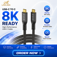 Cable Thunderbolt 4 de 40 Gbps con Doble Conector Tipo C, Carga Rápida, 8K 60Hz para MacBook Pro, Dell XPS, Thunderbolt Dock -eGPU SSD TJ-A347