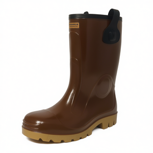 Botas de seguridad Ttake marrones de PVC hasta la rodilla, talla 46, suela de crepé - Product Image 2