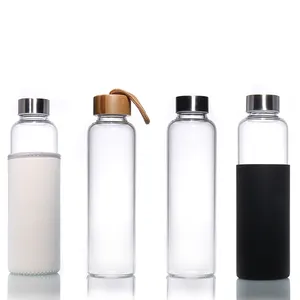 Hot Sale 20oz Coffee Soda Shaped Beer Sublimation Glass Water Bottle With Bamboo Lid Top