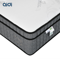Matelas de luxe Euro de 12 pouces avec surmatelas à ressorts ensachés 3 zones et mousse à mémoire de forme compressée, enroulé dans une boîte, fabriqué en Chine