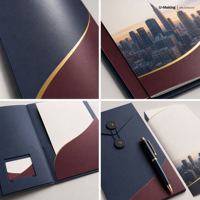 Kit de dossiers de présentation personnalisés en couleur avec inserts, porte-stylo, enveloppe et porte-documents pour réunions et propositions d'entreprise