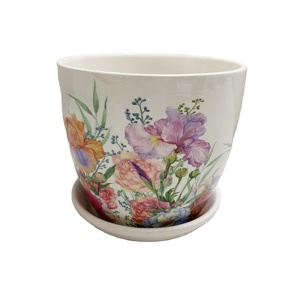 Pot de fleurs en céramique avec décalcomanie feuilles de fougère <span class=keywords><strong>aquarelle</strong></span>, pour décoration de bureau et de maison, idéal pour <span class=keywords><strong>plantes</strong></span> d'intérieur - Vente en gros - Product Image 3