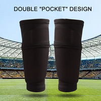 Chaussette Football Compression Protège-tibia Manches mollet avec poche