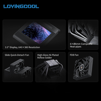 Radiateur de refroidissement CPU puissant LOVINGCOOL 270TDP avec écran large de 3,5 pouces, ventilateur à haut débit avec roulement FDB pour boîtier d'ordinateur