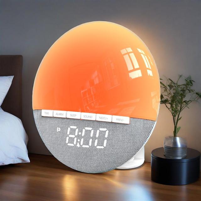 Hot  Popular Sunrise Alarm Clock Dimmable Night Light 30 Soothing Natural Adult Sounds Digital Sleep Aid  Clock
