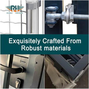 <span class=keywords><strong>PVC</strong></span> tráng khung kim loại an ninh ngoài trời hàng rào Bảng điều chỉnh cổng hàn dây lưới đôi cổng xoay cho nhà vườn lưới mắt cáo & Cổng - Product Image 4