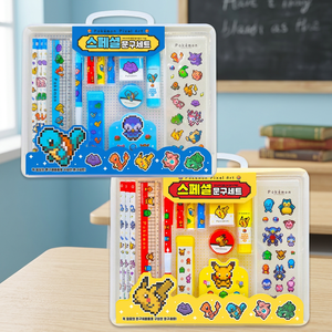 Ensemble de papeterie en plastique spécial, motifs aléatoires, fournitures scolaires coréennes pour enfants, crayon, gomme, taille-crayon, cadeau pour étudiants sur le thème de l'anime - Product Image 2