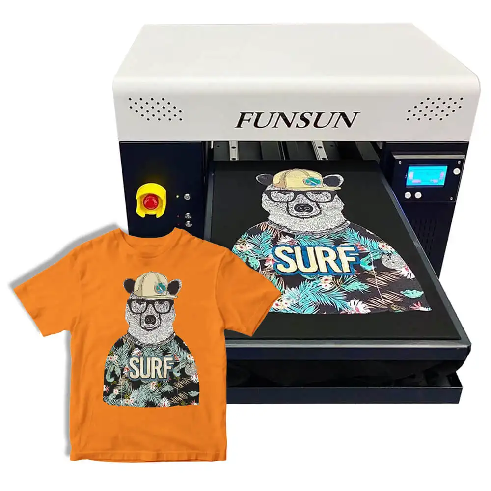 Funsun A3 Dtg Printer Pro Digitale Textiel Printer T-shirt Zijde Wol Katoen Printing Machine Door Zee Vervoer