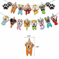 Decoración para Fiesta de Cumpleaños de Perros, Guirnalda de Papel DIY con Huellas de Patas, Globos de Látex, Adornos para Pasteles y Cupcakes