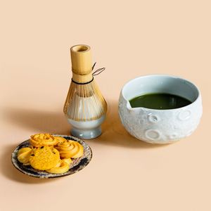Japanese-Style Ceramic Bowl Spout <b>Matcha</b> <b>Set</b> 100-Pronged Whisk Gold-Plated Aze Kiln-Fired <b>Tea</b> Spoon - Product Image 2