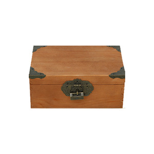 Boîte de rangement vintage en bois avec serrure, boîte à bijoux rectangulaire de bureau pour documents et articles divers - Product Image 5