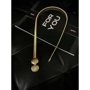 เข็มขัดผู้หญิงฟิโอริพร้อมหัวเข็มขัดแบบเปลือกหอยชุบโลหะผสมสไตล์ลำลอง - Product Image 3