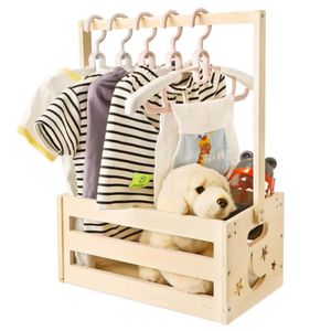 Sản Xuất Gỗ Mịn Giỏ Với Tay Cầm Di Động Khắc Bằng Gỗ Bé Tắm Crate Cho Quần Áo Trẻ Em & Đồ Chơi Lưu Trữ - Product Image 6