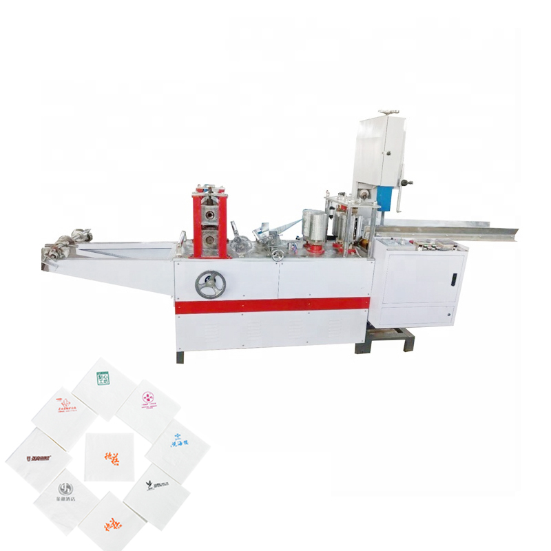 Chinese machinery factory price napkin  tissue printing embossing machine Paper folding cutting line