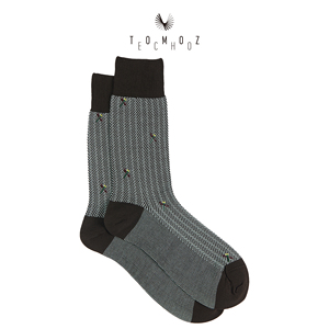 Calcetines <span class=keywords><strong>de</strong></span> Vestir para Hombre, Antibacterianos, <span class=keywords><strong>de</strong></span> Punto Jacquard Estampado, Impresión por Transferencia <span class=keywords><strong>de</strong></span> Calor, Mezcla <span class=keywords><strong>de</strong></span> Algodón Egipcio Suave y Nailon, para Negocios - Product Image 2