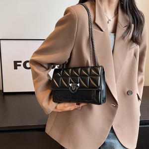 Lady Fashion Chain Crossbody Bag Single Shoulder Small <b>Square</b> Zip Closure Portable Water Resistant Women's Bags Tanjing - Product Image 3