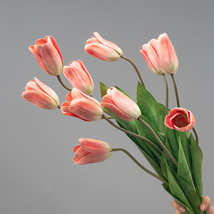 Tulipán Flores artificiales Boda Decoración del hogar <span class=keywords><strong>Flor</strong></span> artificial Tulipán Ramo Fiesta Boda Decoraciones - Product Image 2