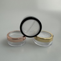 Bidon cosmétique transparent d'emballage de 20g 30g avec le pot rose de fenêtre d'or pour des cosmétiques
