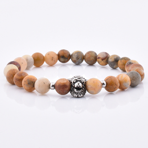 Fait à la main fou Agate pierre en acier inoxydable <span class=keywords><strong>gorille</strong></span> charme perlé bijoux Bracelet bijoux bracelets à breloques ensembles pour la vente en gros - Product Image 1