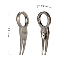 Outil de réparation de divots de golf en alliage de zinc de haute qualité en gros, fourche de golf, accessoires de golf