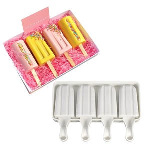 Vente directe d'usine de moules à glace en silicone DIY : moules à glaces à quatre cavités, moules à glaces à trois cavités avec couvercles. - Product Image 5