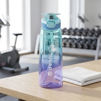 Bouteille en plastique anti-fuite de qualité alimentaire sans BPA avec couvercle à ouverture rapide pour la randonnée, l'école, les fêtes et le bureau