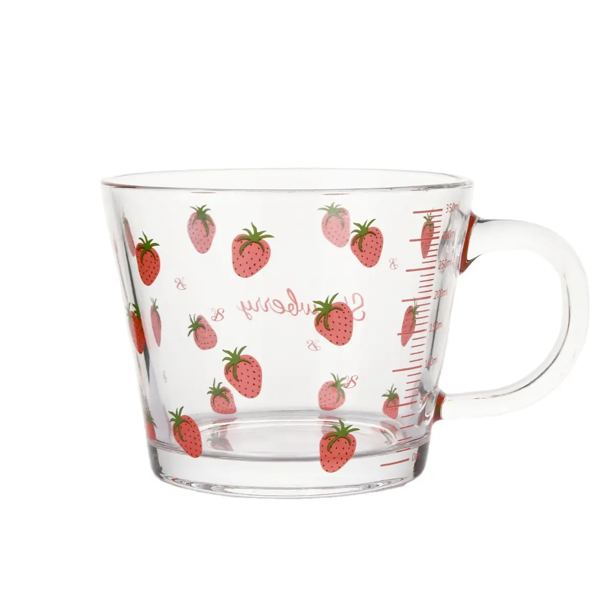 Taza de vidrio con diseño creativo de fresa, vaso de café Latte, vaso de agua y cerveza, barato, gran oferta