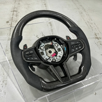 Volant en fibre de carbone véritable avec palettes de changement de vitesse pour BMW G20 G28 G30 G38 G01 G02 G05 G06 G07 G11 G12 G15 G32 M3 M4 M5 M6 M8