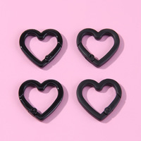 Colgante DIY Material joyería anillos accesorios forma de corazón llavero Clip lindo Rosa Snap llavero gancho llavero