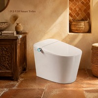 WC intelligent allongé avec chauffage instantané, eau chaude, fonction de lavage, séchage à l'air, télécommande et drainage en S