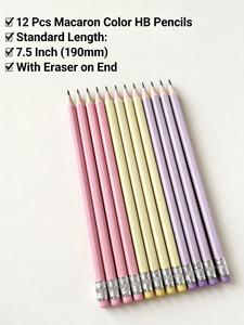 12 crayons HB pastel en plastique non toxique EN71 de 7 pouces avec gommes, logo personnalisé, crayons en graphite pour écrire et dessiner - Product Image 1