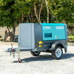 CFAIR 185CFM <span class=keywords><strong>Compresseur</strong></span> d'air diesel portable 7bar <span class=keywords><strong>Compresseur</strong></span> à vis industriel Moteur lubrifié 220V Solution portable de marteau-piqueur - Product Image 3
