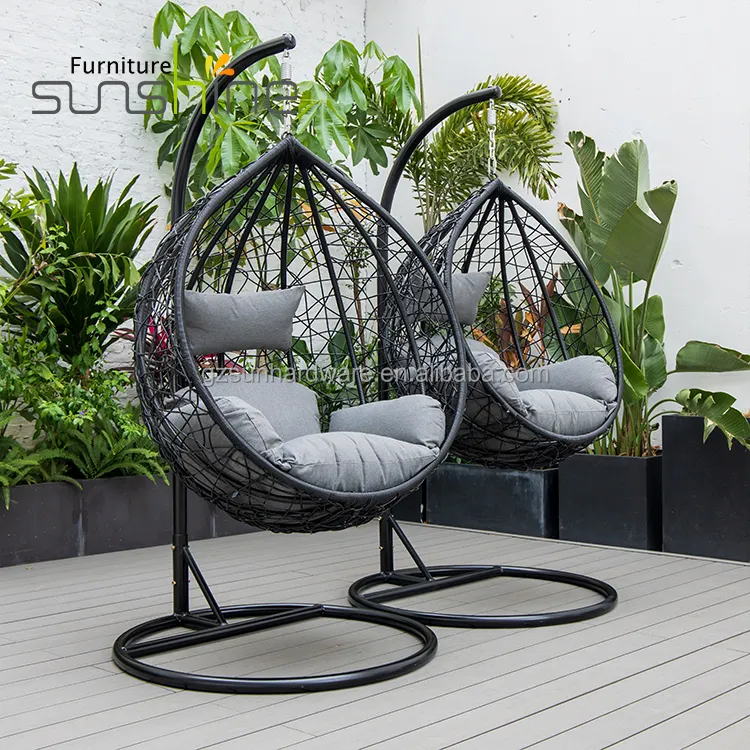 Round Shape Base Waterproof Fabric Leisure Rest Swing Chair Patio Bed Swing With Stand For Indoor Home