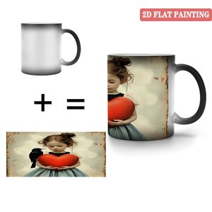 Frosted Black 11oz <b>Ceramic</b> <b>Mug</b> Heat Activated Cup Indoor Outdoor Use - Product Image 4