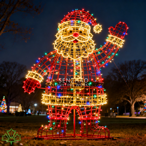 SENZHAO Large <b>Outdoor</b> Waterproof LED 3D Santa Claus <b>Light</b> Sculpture Motif <b>Light</b> <b>String</b> <b>Lights</b> for Commercial Christmas Decor - Product Image 2