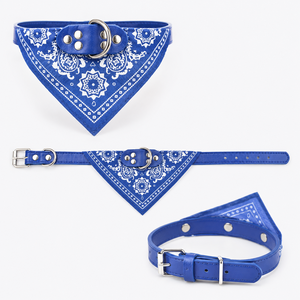 Colorful Exotic Totem Print <b>Dog</b> Bandana <b>Collar</b> XL/XXL/<b>Small</b> Sizes Eco-Friendly PU & Polyester With Metal Lights Scarf Decoration - Product Image 3