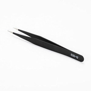 Pince à épiler Esdo ESD-12, 135mm, pointe lisse antistatique, outil de précision de qualité industrielle pour la manipulation d'électronique - Product Image 1