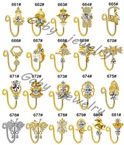 Gaby more SKU ของขวัญคริสต์มาสสโนว์กระต่ายผีเสื้อแหวนจมูกปลอม CZ คลิปจมูกแบบไม่เจาะเครื่องประดับร่างกายขายส่ง - Product Image 4