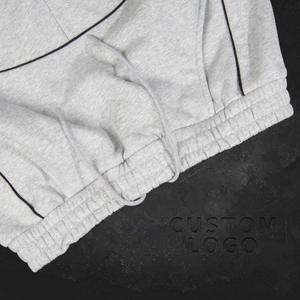 Pantalones de chándal apilados para hombre con cintura de retales, pantalones de chándal rectos informales de alta calidad personalizados, 100% de algodón de peso pesado - Product Image 5