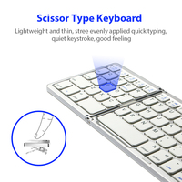 Clavier pliable portable OEM, clavier Bluetooth mini portable multi-appareils sans fil pliable et combo souris pour iPad