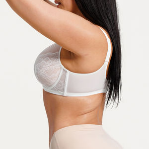 حمالة صدر نسائية بالجملة، مسامية، بدون خياطة، رفيعة، رافعة للصدر، مقللة للحجم، بتغطية كاملة، غير مبطنة، دانتيل شبكي، دعم جانبي، سلك داعم، ظهر أملس - Product Image 2