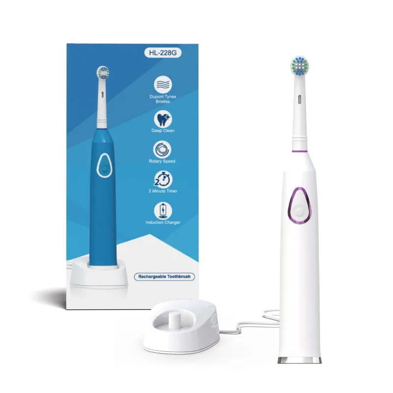 Creative LED Light Whitening Function Teeth Brush Oral Hygiene Rotating Rechargeable Electric Toothbrush