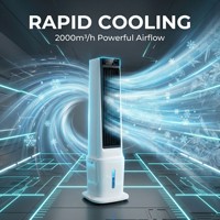 Kipas Lantai AC 02R Baru untuk Rumah dan Asrama, Berisi Air, Kontrol Sentuh, Osilasi 3 Kecepatan, Hemat Energi, Dilengkapi Timer