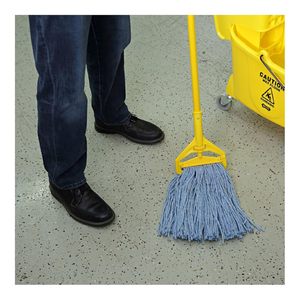 Boardwalk BWK2016B #16 Blue <b>Mop</b> Head Cut-End Standard with Cotton/Synthetic Fiber 12/ Carton - Product Image 5